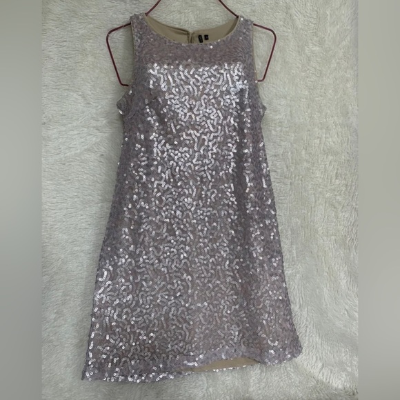 Kontagious Women’s Rose Gold (Nude Bottom)Short Prom Sequins Dress Sz S PreOwned - Picture 1 of 9